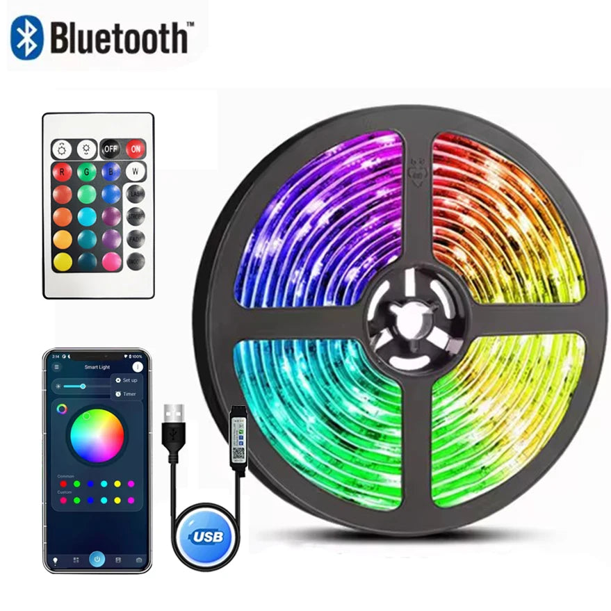 Tasma LED USB 5V do telewizora z sterowaniem przez aplikację, elastyczna taśma RGB5050 30 diod/m, podświetlenie LED telewizora, oświetlenie pokoju i sypialni