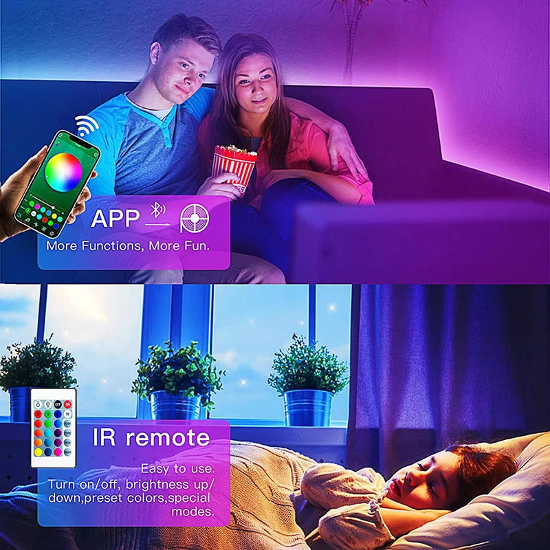 Tasma LED USB 5V do telewizora z sterowaniem przez aplikację, elastyczna taśma RGB5050 30 diod/m, podświetlenie LED telewizora, oświetlenie pokoju i sypialni